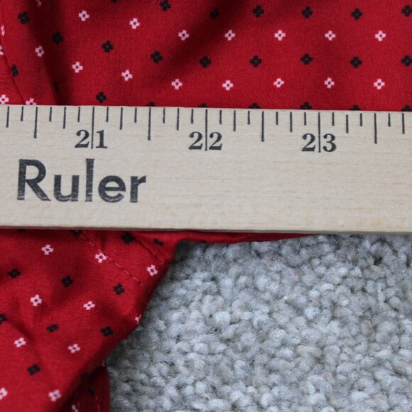 Society of Threads Shirt Men 15-15 1/2, 33/34 Medium Red Flip Cuff Slim Fit L/S - Picture 10 of 12